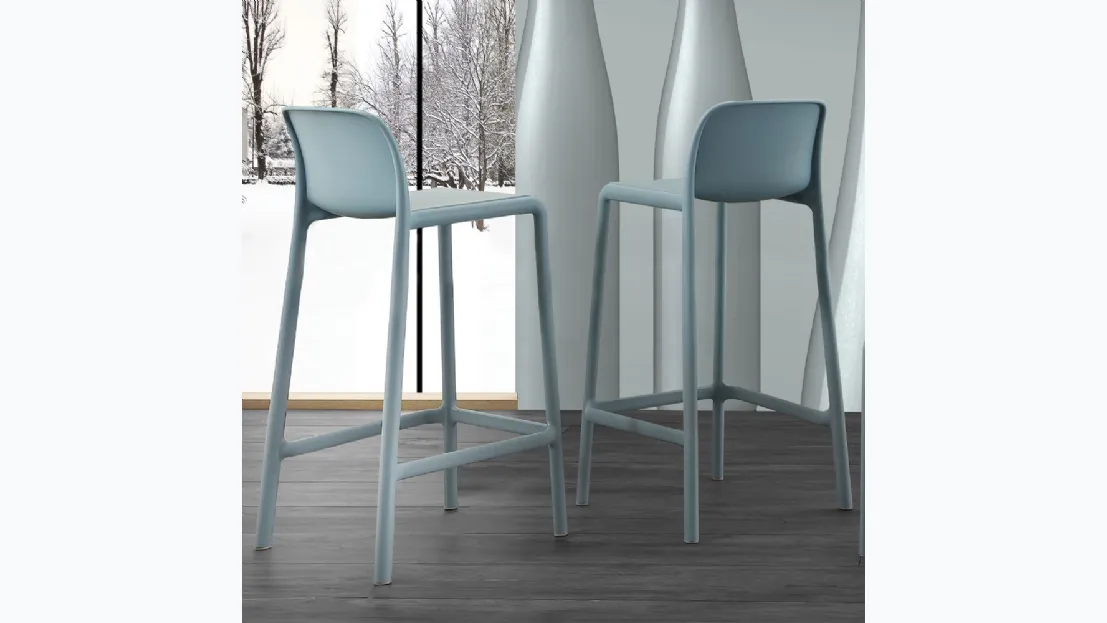 Sgabello River Stool 76 in resina rinforzata con fiberglass di La Seggiola