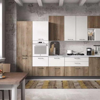 Cucina Moderna Ambra 05 Rovere Tabacco e Bianco di Net Cucine