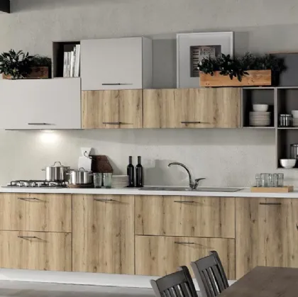 Cucina Moderna Cloe 08 Rovere Miele e Sabbia Opaco di Net Cucine