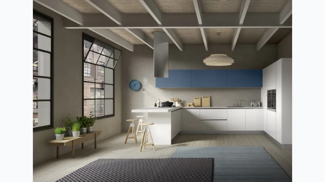 Cucina Moderna con penisola Gloss composizione 02 di Essebi