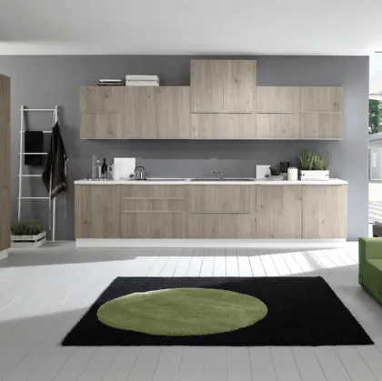 Cucina Moderna ad angolo Mia 03 Rovere Grigio di Net Cucine