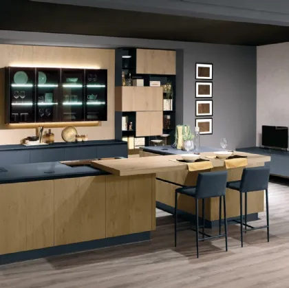 Cucina Moderna Tiffany e Nala grigio bromo e rovere savana di Mobilturi