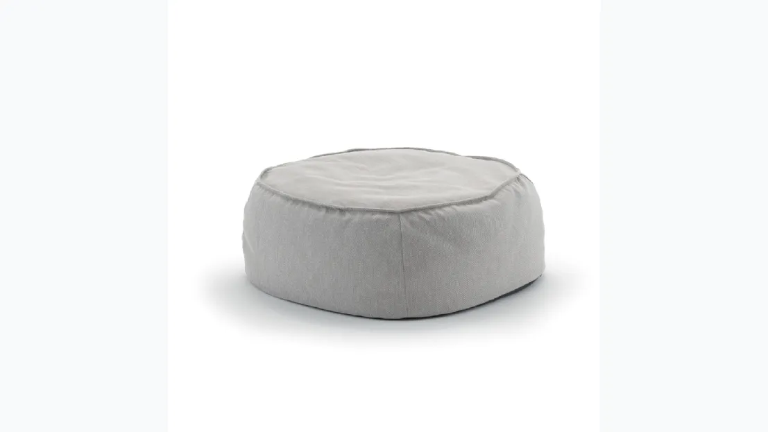 Pouf tavolino Bill in tessuto grigio di La Seggiola